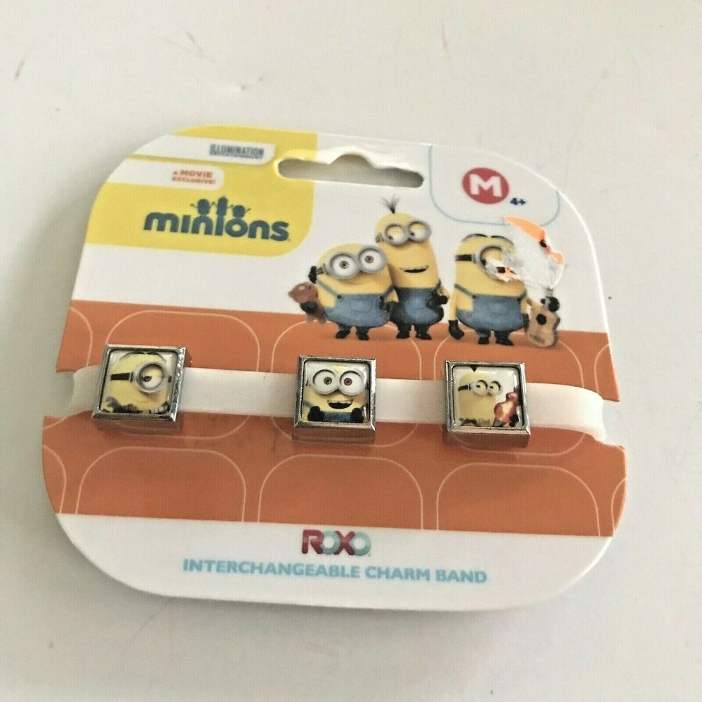 Minions Bracelet Charm White Band Children's Size